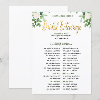 Invitación La vegetación y el oro simple Boda Entourage