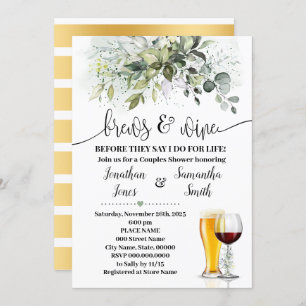 Invitación La vegetación y la ducha de las parejas de vinos