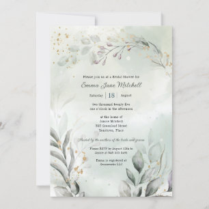 Invitación La vegetación y la ducha de novias doradas