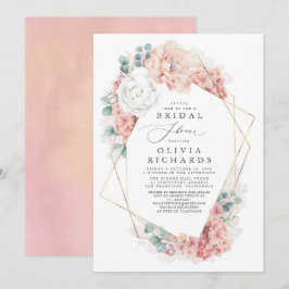 Invitación La vegetación y la dudosa Rosa floral de la ducha 