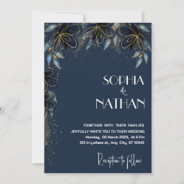 Invitación La vegetación y la hoja de oro | Boda de la Marina