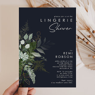 Invitación La vegetación y la hoja de oro Ducha de lencería