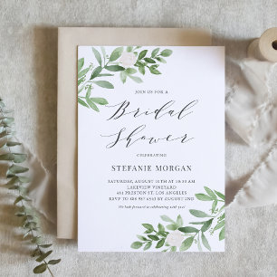 Invitación La vegetación y las flores blancas bañan la ducha