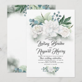 Invitación La vegetación y las flores blancas Boda elegante P
