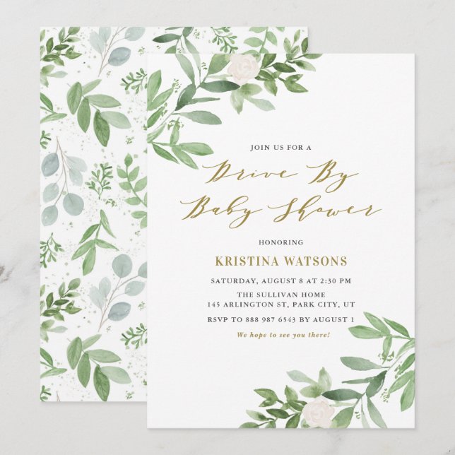 Invitación La vegetación y las flores blancas son impulsadas  (Anverso / Reverso)
