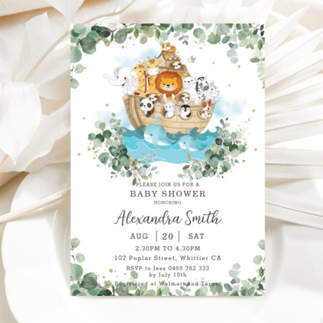 Invitación La verde Baby Shower neutral de género de Noah (Subido por el creador)
