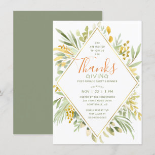Invitación La verde elegante de color de agua del día de Acci
