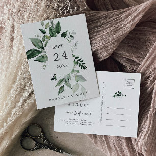 Invitación La verde esmeralda salva la postal de fecha