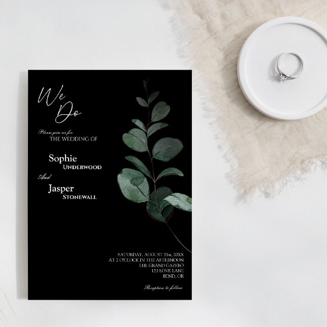 Invitación La verde moderna negra que hacemos Boda (Subido por el creador)