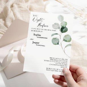 Invitación La verde moderna Noche blanca antes del ensayo