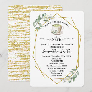 Invitación La Verdor Encontró Su Ducha Matcha Bridal Perfecta