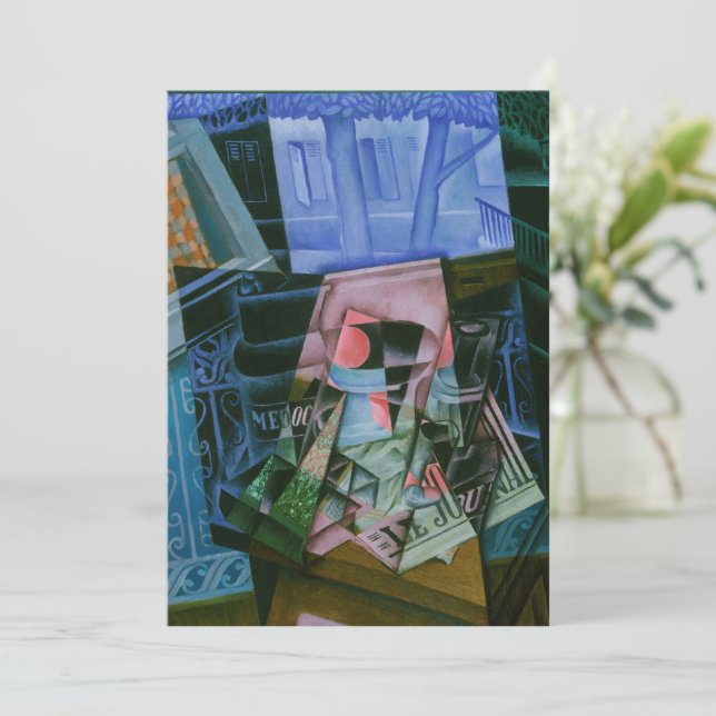 Invitación La vida antes de una ventana abierta por Juan Gris (Anverso de pie)