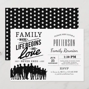 Invitación La vida comienza y el amor nunca termina Reunión