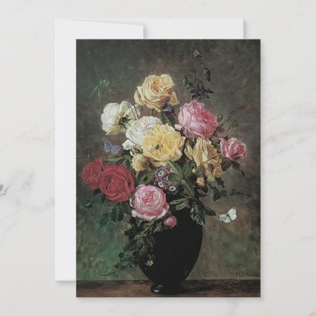 Invitación La vida con flores en grano de Olaf Hermansen (Anverso)