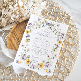 Invitación La vida de Butterflay Morple Floral Bridal Shower