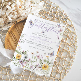 Invitación La vida de Butterflay Morple Floral Bridal Shower