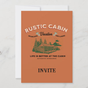 Invitación La vida de cabaña rústica es mejor en la cabina