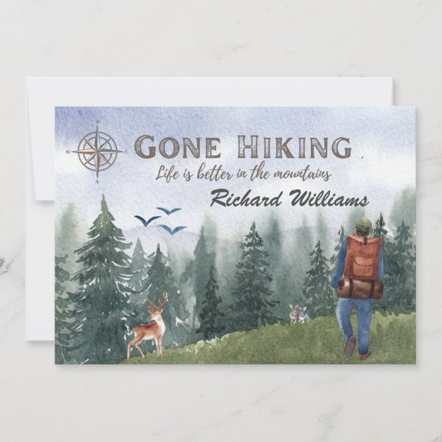 Invitación La vida de excursión en las montañas es mejor hace (Anverso)