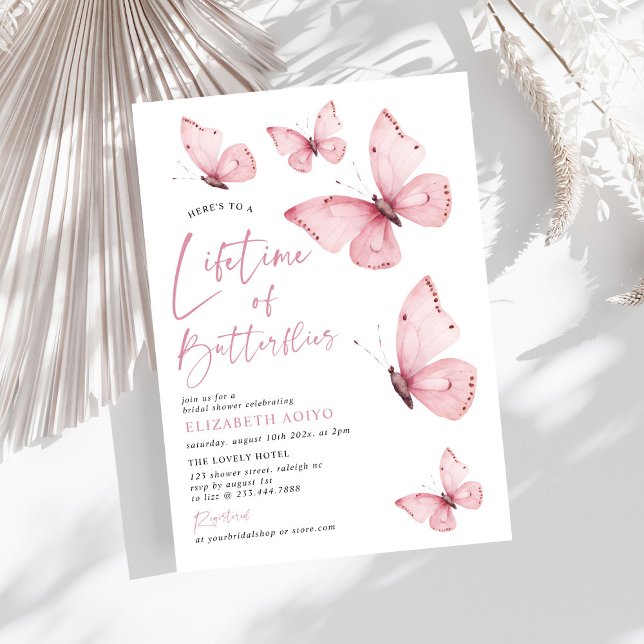 Invitación La vida de las mariposas: ducha de novia rosa (Subido por el creador)