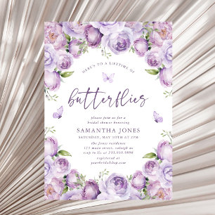 Invitación La vida de las mariposas dueña de una novia púrpur