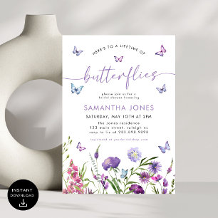 Invitación La vida de las mariposas Flores salvajes Ducha de