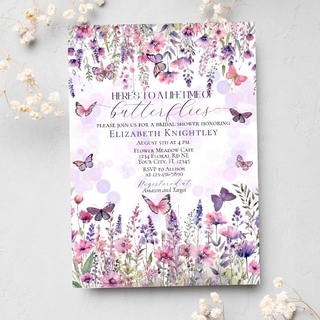 Invitación La vida de las mariposas Flores salvajes Ducha de  (Subido por el creador)