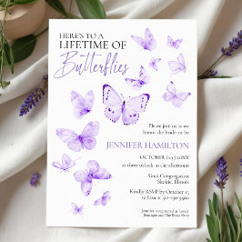 Invitación La vida de las mariposas Lavender ducha de novia