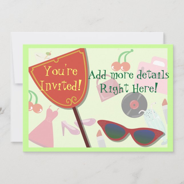 Invitación La vida de los glam (Anverso)