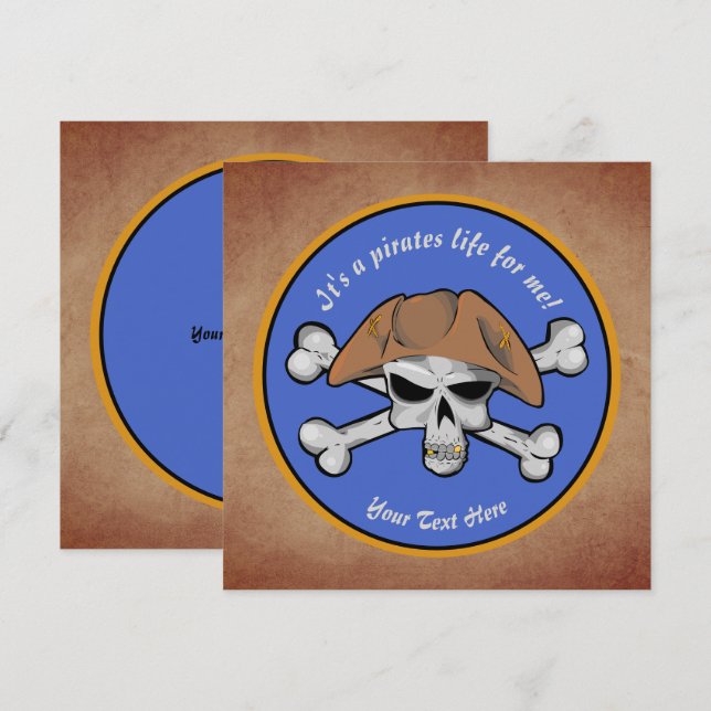 Invitación La vida de los piratas para mí (Anverso / Reverso)