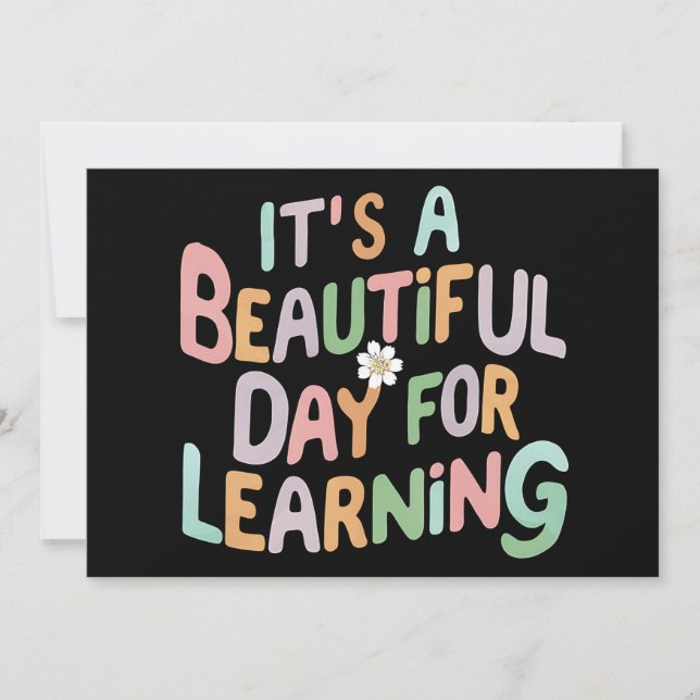 Invitación La vida de maestro Es un hermoso día para aprender (Anverso)