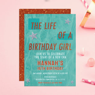 Invitación La vida de una Chica de cumpleaños