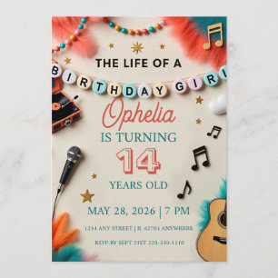 Invitación La vida de una chica de cumpleaños Cumpleaños de S