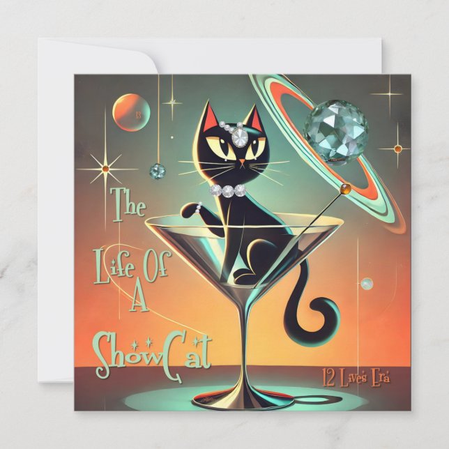Invitación La Vida De Una Gata Vedette (Anverso)