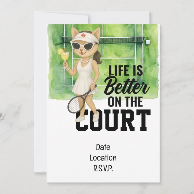 Invitación La vida del jugador de tenis de Canadá es mejor en (Anverso)