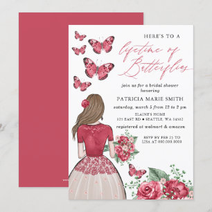 Invitación La vida en Borgoña de las mariposas en la ducha de