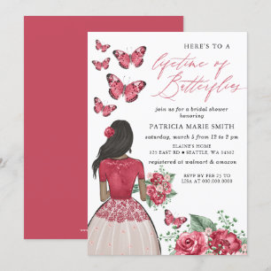 Invitación La vida en Borgoña de las mariposas en la ducha de