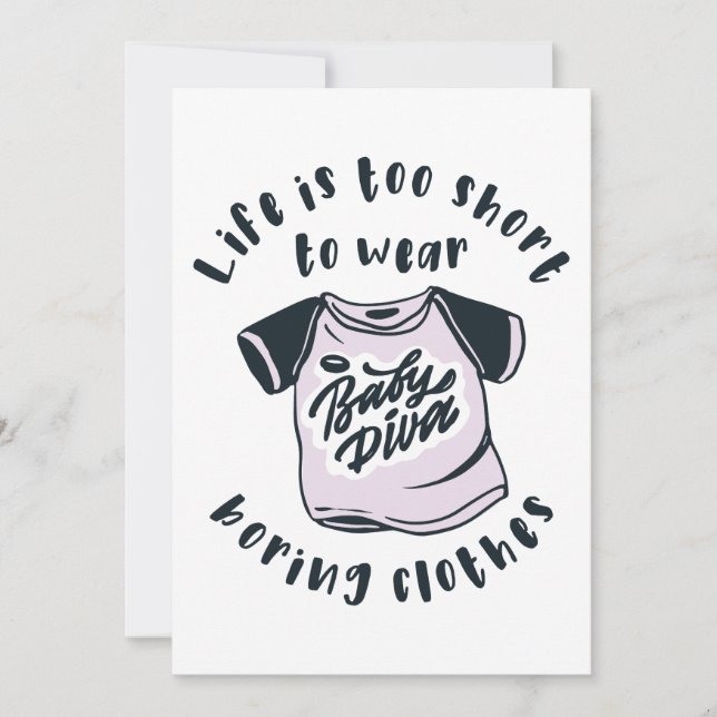 Invitación La vida es demasiado corta para llevar ropa aburri (Anverso)
