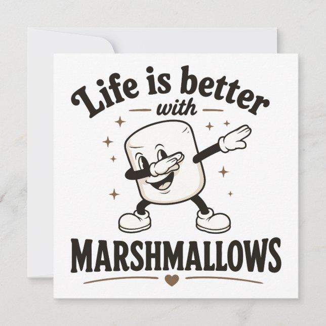 Invitación La vida es mejor con malvaviscos (Anverso)
