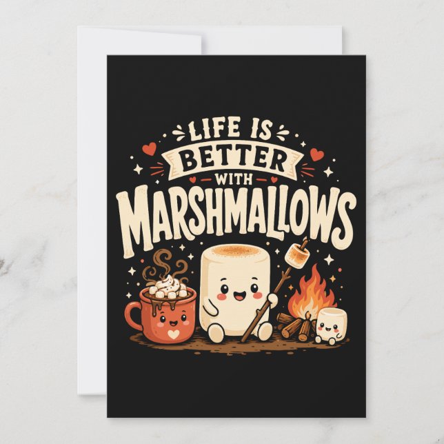 Invitación La vida es mejor con malvaviscos (Anverso)