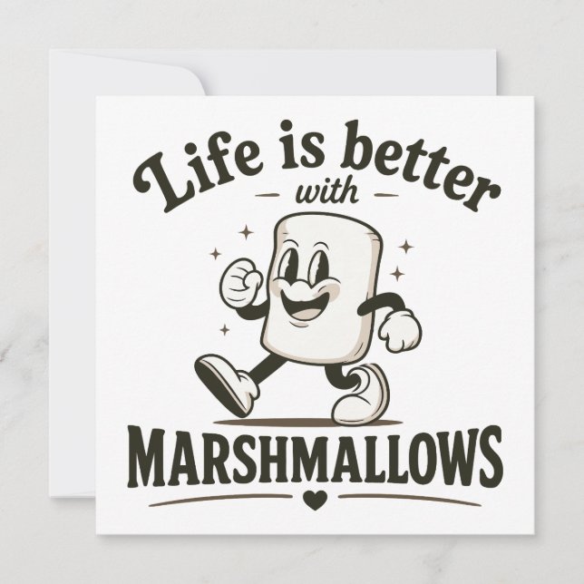 Invitación La vida es mejor con malvaviscos (Anverso)