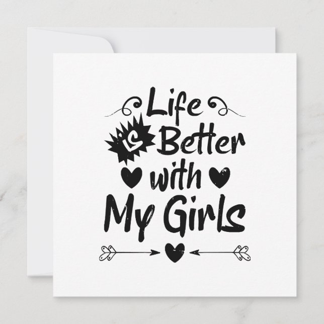 Invitación La vida es mejor con mis chicas (Reverso)