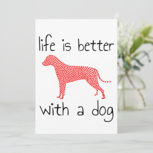 Invitación La vida es mejor con un perro - Amantes de los per