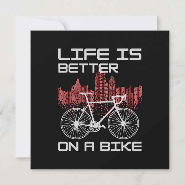 Invitación La vida es mejor en bicicleta (Anverso)