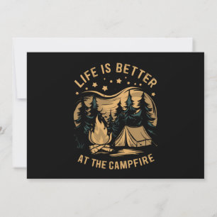 Invitación La vida es mejor en el campamento de Campfire Camp