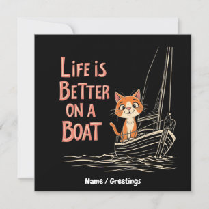 Invitación La vida es mejor en el diseño de un barco Katamara