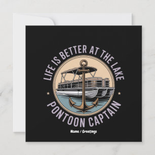 Invitación La Vida Es Mejor En El Lago Pontoon Capitán Gracio
