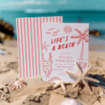 Invitación La vida es un Chica de playa rojo 30 cumpleaños de<br><div class="desc">La vida es una playa,  ¿no? Celebra tu gran día con nuestra caprichosa invitación de cumpleaños con temática playa. Este diseño moderno y de moda es todo tropical,  divertido,  adorable y adorable. Edite los colores para que se adapten a su tema y a las cosas favoritas.</div>