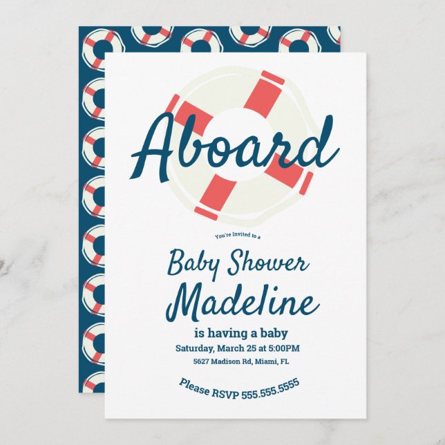 Invitación La vida geométrica ahorra el anillo Baby Shower ná (Anverso / Reverso)