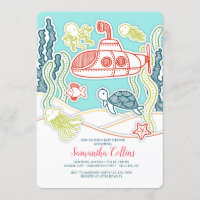La vida marina y el submarino Baby Shower