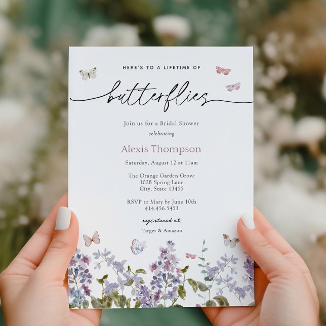 Invitación La vida púrpura de las mariposas ducha de novias (Subido por el creador)